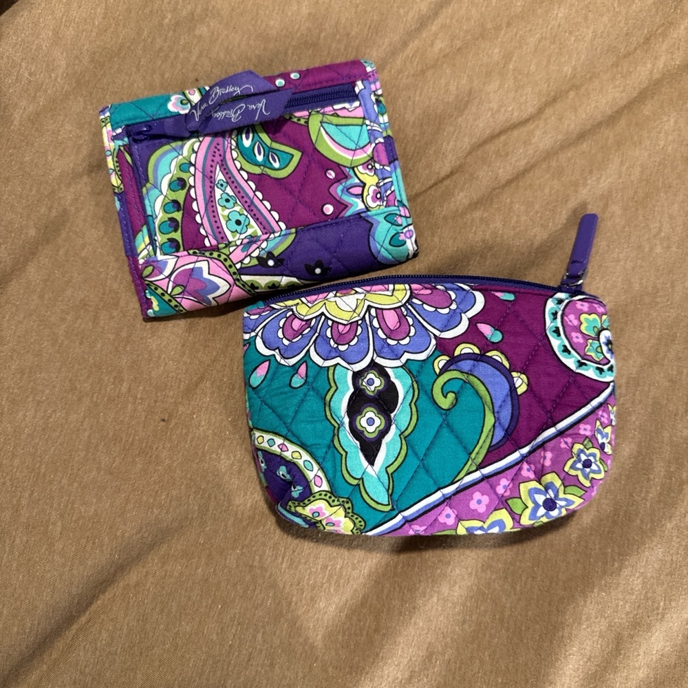Vera Bradley Vibrant Paisley Wallet and Coin Purse